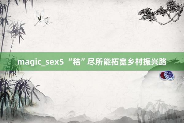 magic_sex5 “秸”尽所能拓宽乡村振兴路