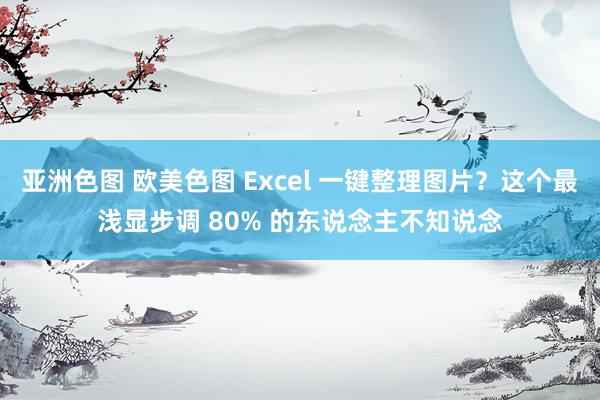 亚洲色图 欧美色图 Excel 一键整理图片？这个最浅显步调 80% 的东说念主不知说念