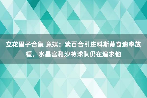 立花里子合集 意媒：紫百合引进科斯蒂奇速率放缓，水晶宫和沙特球队仍在追求他