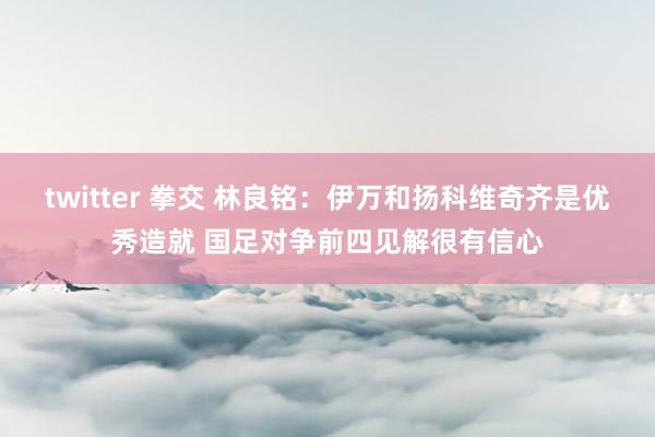 twitter 拳交 林良铭：伊万和扬科维奇齐是优秀造就 国足对争前四见解很有信心
